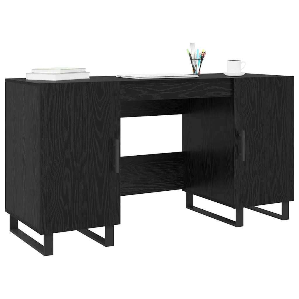 Scrivania Rovere nero 140 x 50 x 75 cm Legno multistrato