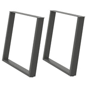 Set di 2 gambe per tavolo da pranzo angolate a forma di U 100 x 72-73 cm design moderno con piedini livellatori acciaio antracite 02_0057086