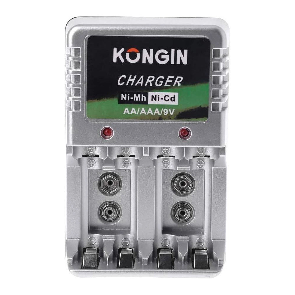 Trade Shop - Caricabatterie Per Batterie Pile Ricaricabili Carica Batteria Aa Aaa 9v Ni-mh Cd -