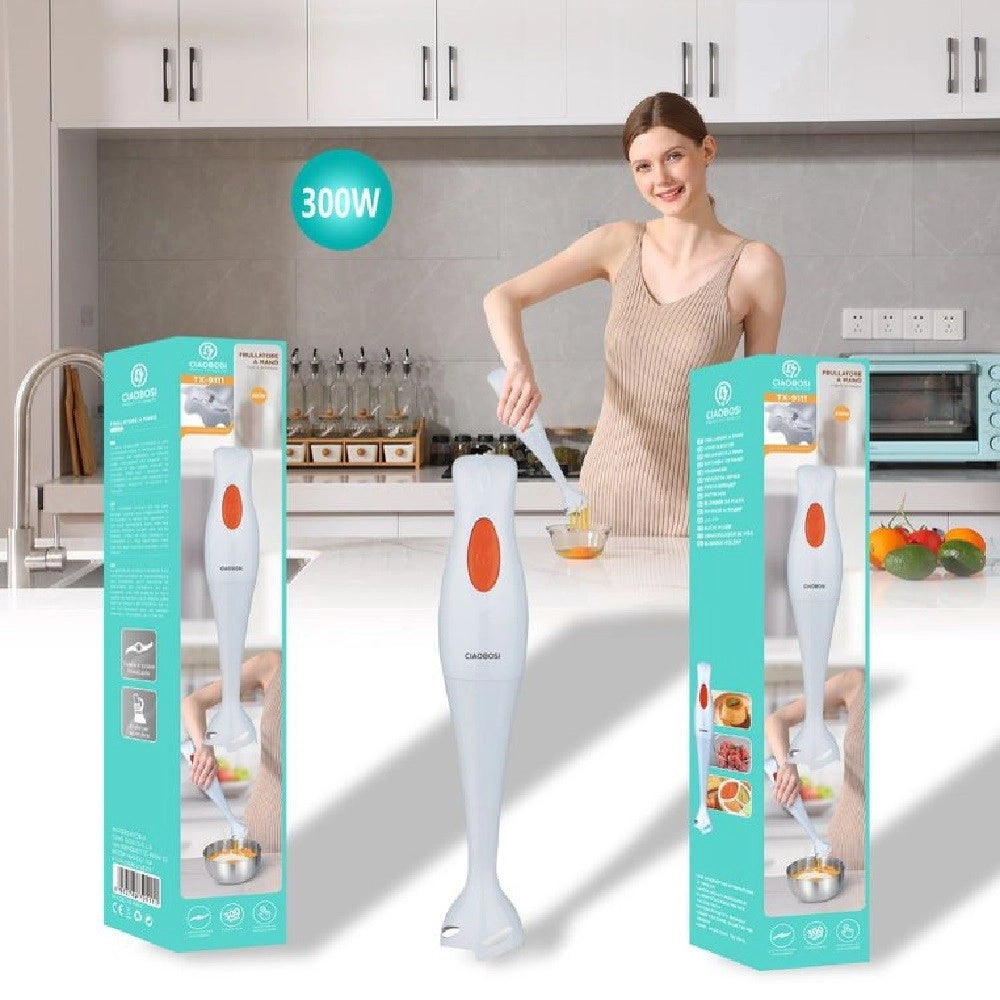 Trade Shop - Mixer Frullatore Ad Immersione 300w Trita Frutta Verdura Cucina Tritatutto Tx-9111 -
