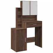 Toeletta | Tavolo da Trucco con Armadietto Rovere Marrone 80x35x132 cm