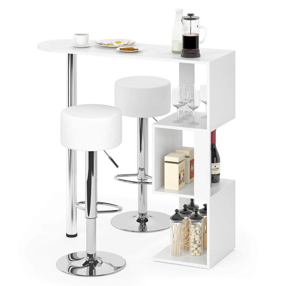 Vicco Set di tavoli da bar Bianco 113 x 39.8 cm con 2 sgabelli da bar