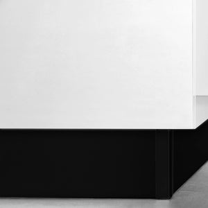 Emuca Kit battiscopa da cucina Plasline con accessori per unione, Altezza 150 mm, 2,35 m, Plastica nera, Tecnoplastica, 1 u.