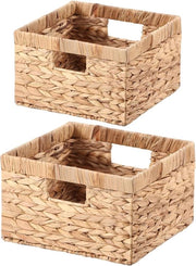 Scatola di stoccaggio con maniglia di acquaiglicina per camere da letto, bagni, cucine, uffici, scatola decorativa in legno a 2 pezzi, 305x305x178cm