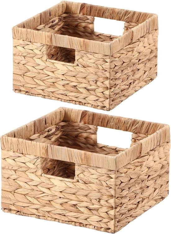 Scatola di stoccaggio con maniglia di acquaiglicina per camere da letto, bagni, cucine, uffici, scatola decorativa in legno a 2 pezzi, 305x305x178cm