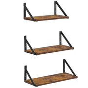 Set di 3 mensole a parete galleggianti per gioielli cornici bottiglie di spezie articoli da toeletta soggiorno camera da letto cucina bagno marrone 12_0006287
