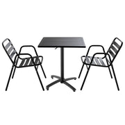 Oviala - Salottino da giardino bistrot 2 posti in alluminio grigio