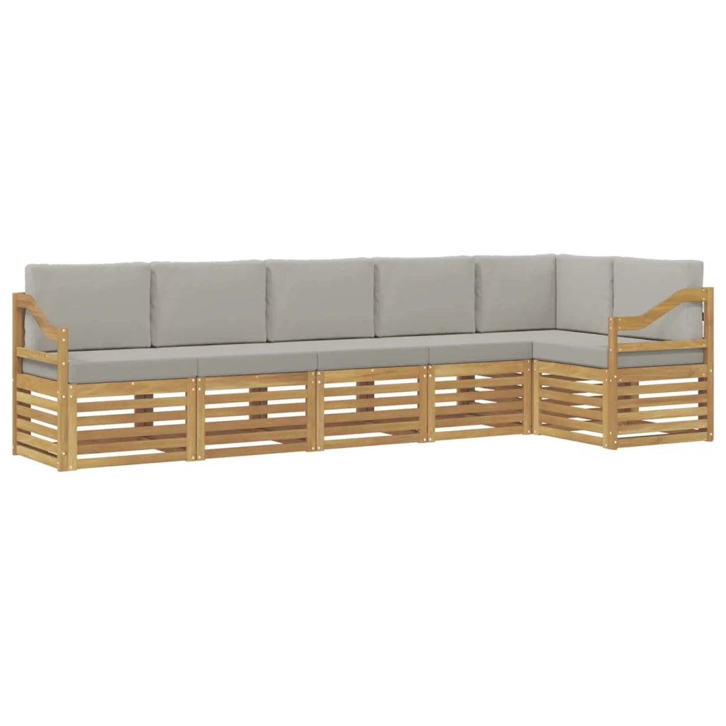 Set di divani da esterno 6 pcs Bianco e Grigio Chiaro 3391931