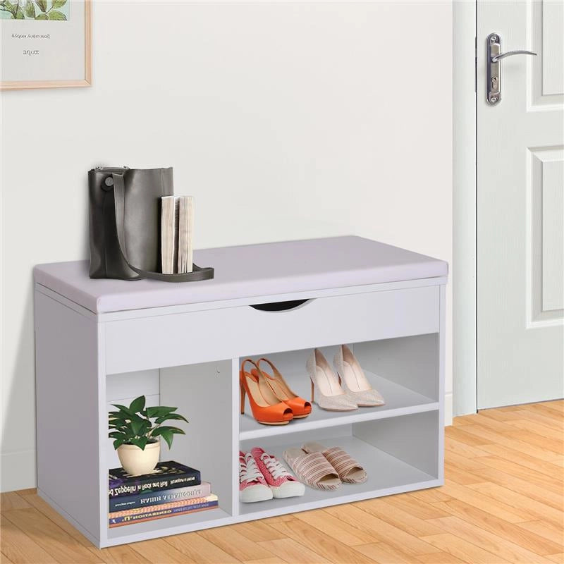 SCARPIERA A PANCA RIBALTABILE DA INGRESSO 80 X 30 X 47 CM BIANCO