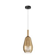 Maytoni Lampada a sospensione moderna Duality 1 luce E27 nero metallo vetro