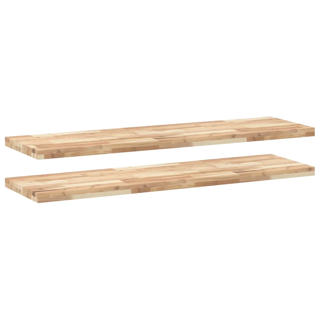Mensole da Parete 2 pz 140x40x4 cm Legno Acacia Non Trattato