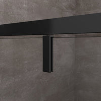 Porta Doccia Battente Roto-Traslante Con Perni Asimmetrici Telaio Nero Opaco Reversibile Cm 86-89 H 200