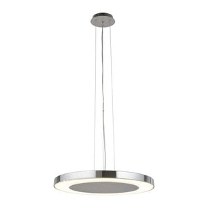 Lampadario Moderno Lexi Acciaio Cromo Vetro Trasparente Led 34W 4000K