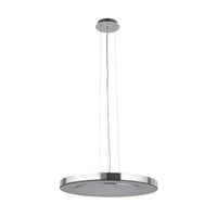 Lampadario Moderno Lexi Acciaio Cromo Vetro Trasparente Led 34W 4000K