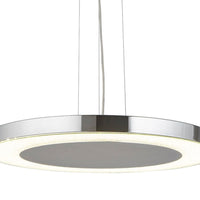 Lampadario Moderno Lexi Acciaio Cromo Vetro Trasparente Led 34W 4000K