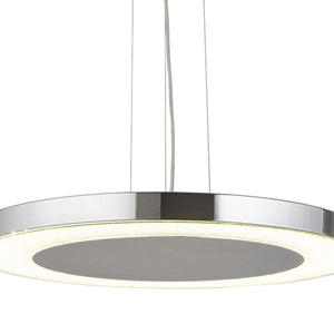 Lampadario Moderno Lexi Acciaio Cromo Vetro Trasparente Led 34W 4000K