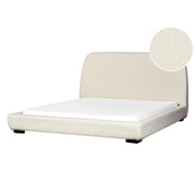Letto ad acqua Beige Poliestere Boucle Tessuto Imbottito 160 x 200 cm EU King Size Design Classico Tradizionale
