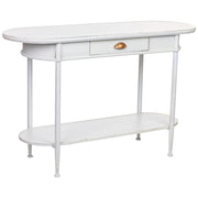 Mobili d'ingresso 1 cassetto e ripiano in metallo bianco 120x41x75h cm