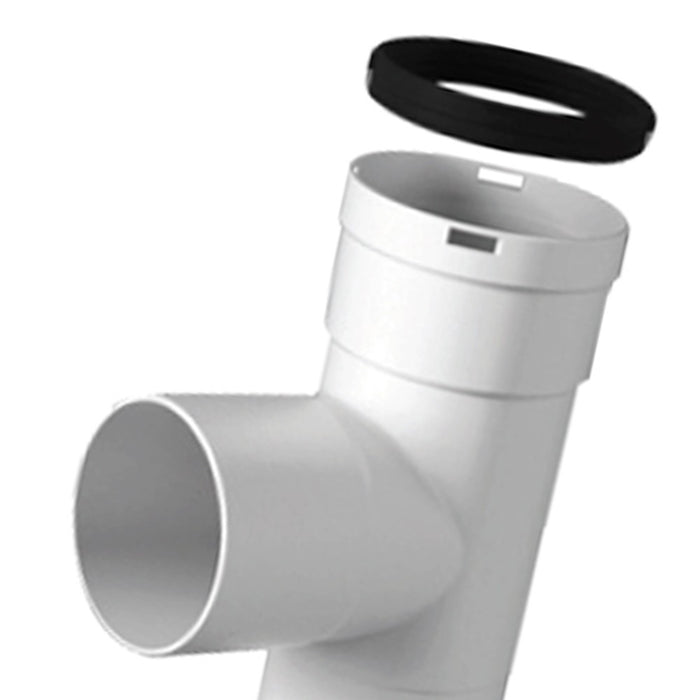 Tee maschio-femmina completo di guarnizione in pp di d80 mm