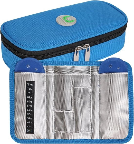 Organizzatore di viaggio per medicazione diabetica con pacco di ghiaccio gel e isolante portatile