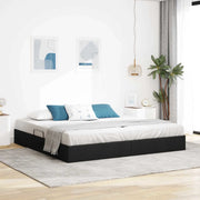 Letto ottomano con archiviazione Nero 200 x 200 cm Tessuto 3442846