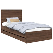 Letto singolo | Letto per adulti | Struttura del letto con cassetto Rovere Marrone 100 x 200 cm