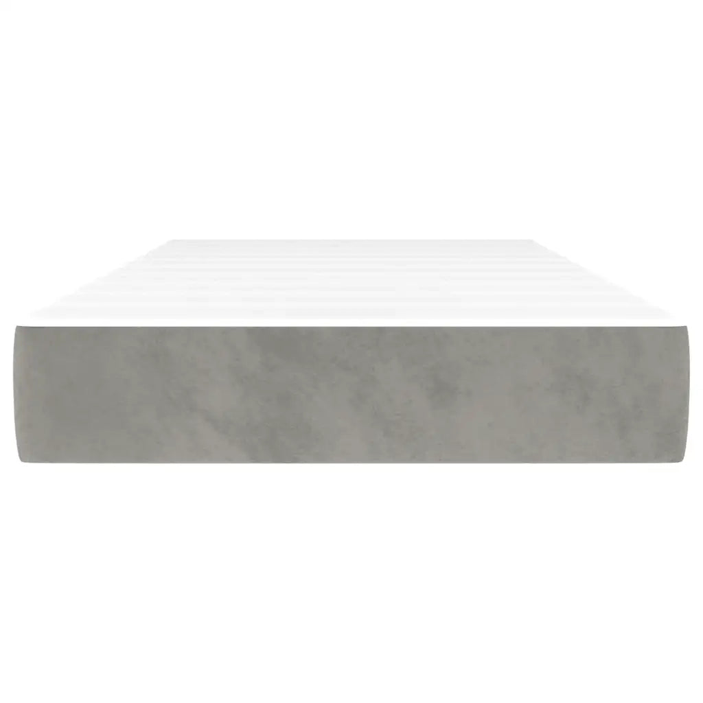 Materasso a Molle-Materasso per letto Grigio Chiaro 90x220x20 cm in Velluto