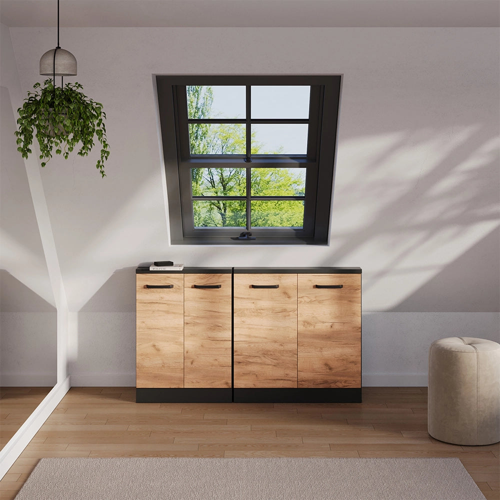 Mobile sottotetto Rion Rovere dorato/Antracite con 2 porte Vicco