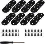 Serratura a battente 270 gradi - 8 pezzi - Ripiegabile - Serratura per porta - Acciaio freddo - Nero 82x28 mm