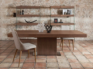 Ripiano in noce e vetro