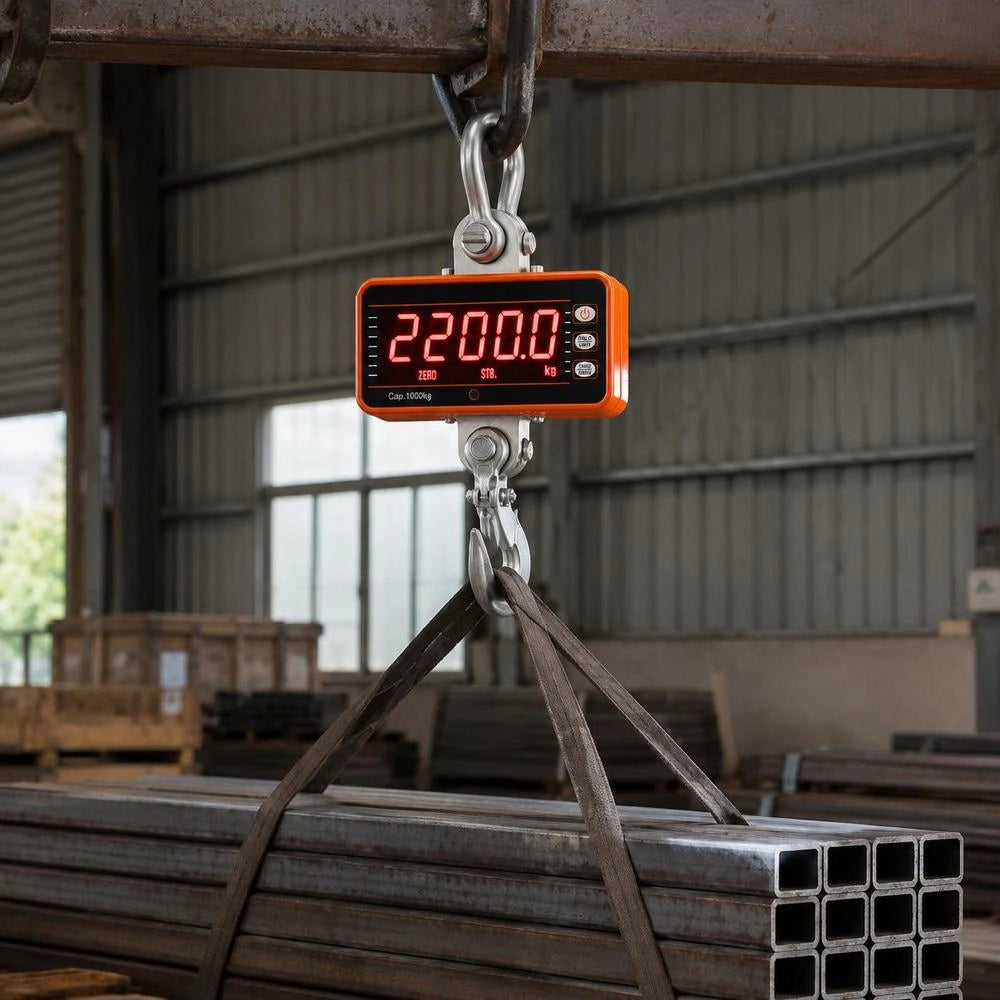 Digital Dynamometer 1000 Kg For Warehouse Workshop Construction Site, Remote Control LED Display Die-Cast Aluminum High Precision Heavy Loads