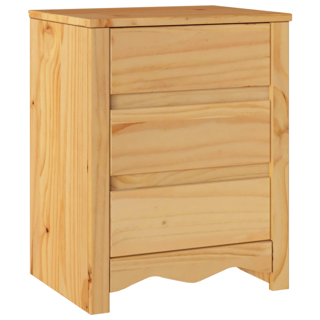 Comodino  "DRAMMEN" 45x35x56 cm in Legno Massello di Pino
