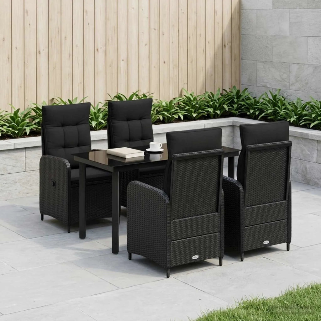 Set da Pranzo per Giardino 5 pz Nero 3422478