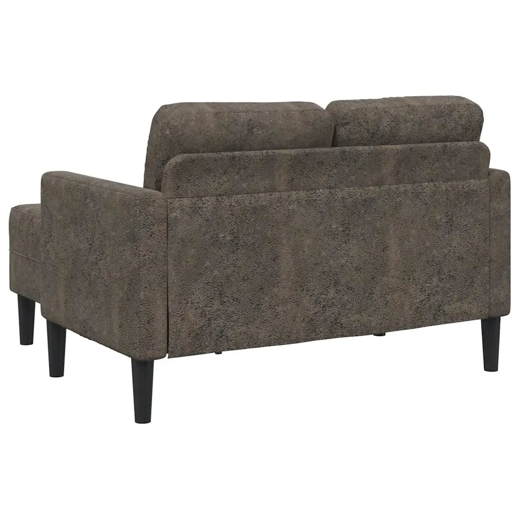Divano 2 Posti con Chaise a L-Sofa 2 Posti con Chaise Grigio Scuro 125 cm in Similpelle
