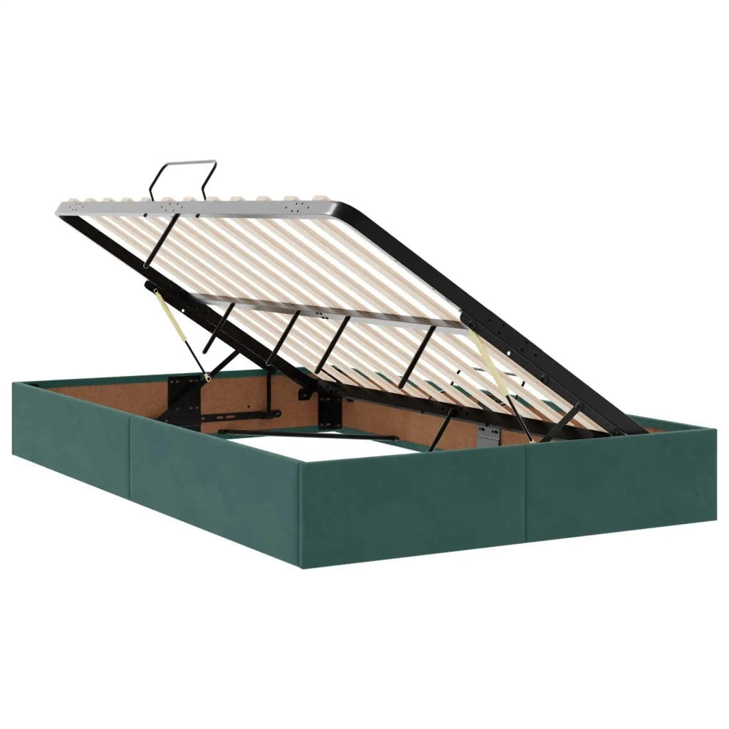 Letto con contenitore LED e materasso Verde Scuro 120 x 190 cm 3460119