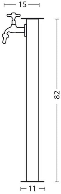 Fontana rettangolare completa di impianto e rubinetto H82 Cm colore Ruggine Made in Italy