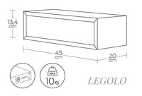 Mensola da Parete 1 Cassetto 45x13,4x20 cm in Fibra di Legno Lego Rovere Grigio New
