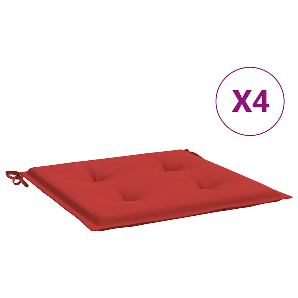 Cuscini per Sedia 4 pz Rossi 50x50x4 cm in Tessuto Oxford 314050