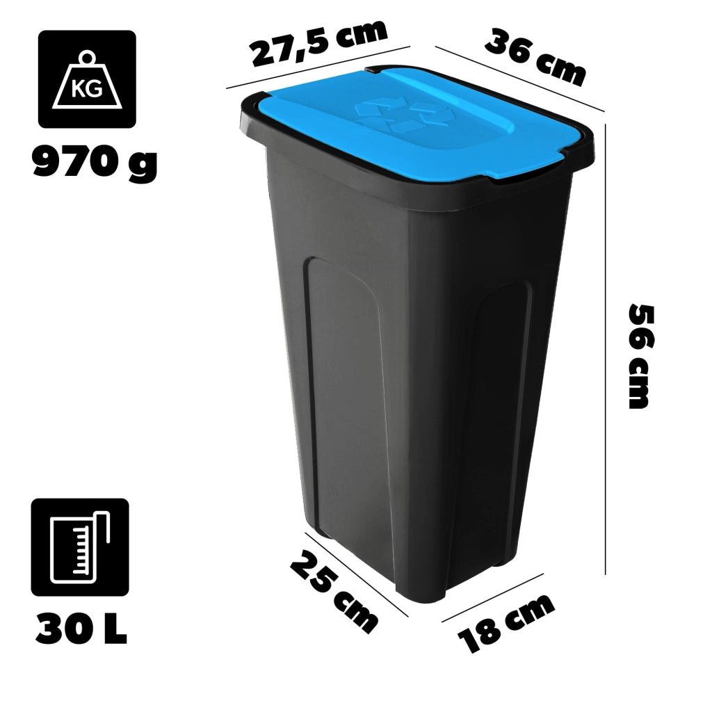 KADAX Zestaw koszy Sorta 30L czarno-zielony 35557