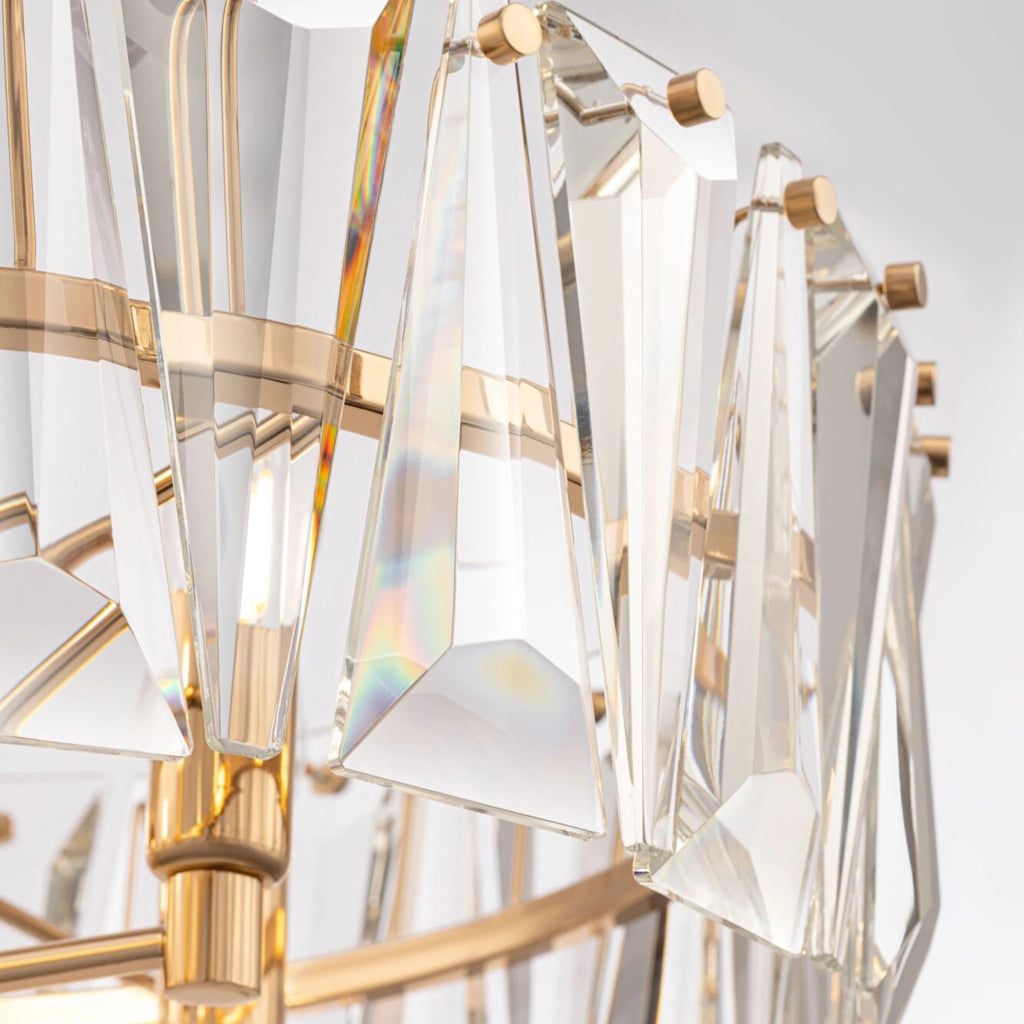 Maytoni Lampadario contemporaneo Puntes 6 luci E14 oro metallo cristallo