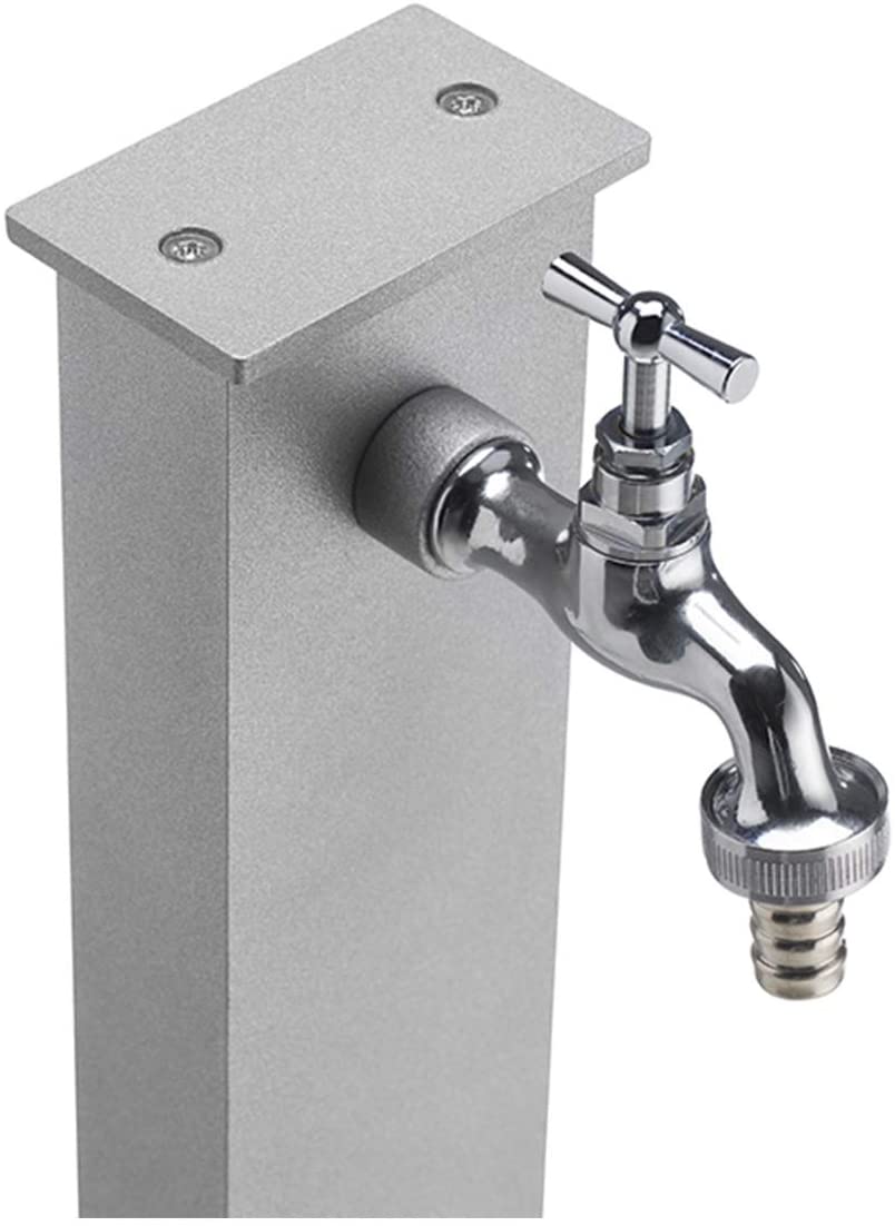 Fontana rettangolare completa di impianto e rubinetto H82 Cm colore Alluminio Made in Italy