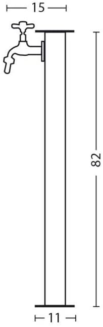 Fontana rettangolare completa di impianto e rubinetto H82 Cm colore Tortora Made in Italy