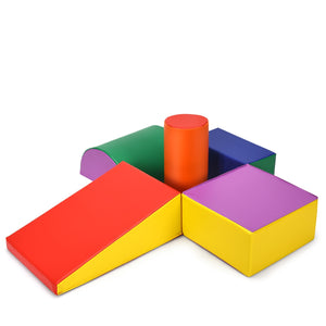 Set di 5 blocchi giocattoli per bambini con diverse forme e colori Set da gioco in schiuma per arrampicata-Giocattoli educativi