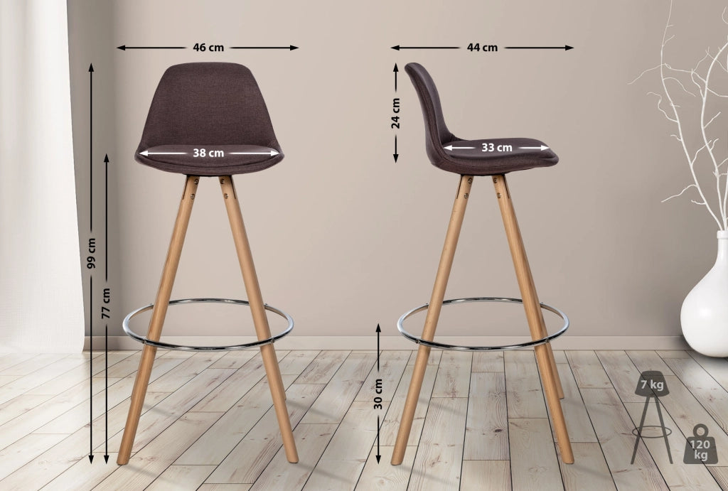 Barhocker Corbin Stoff Rund natura