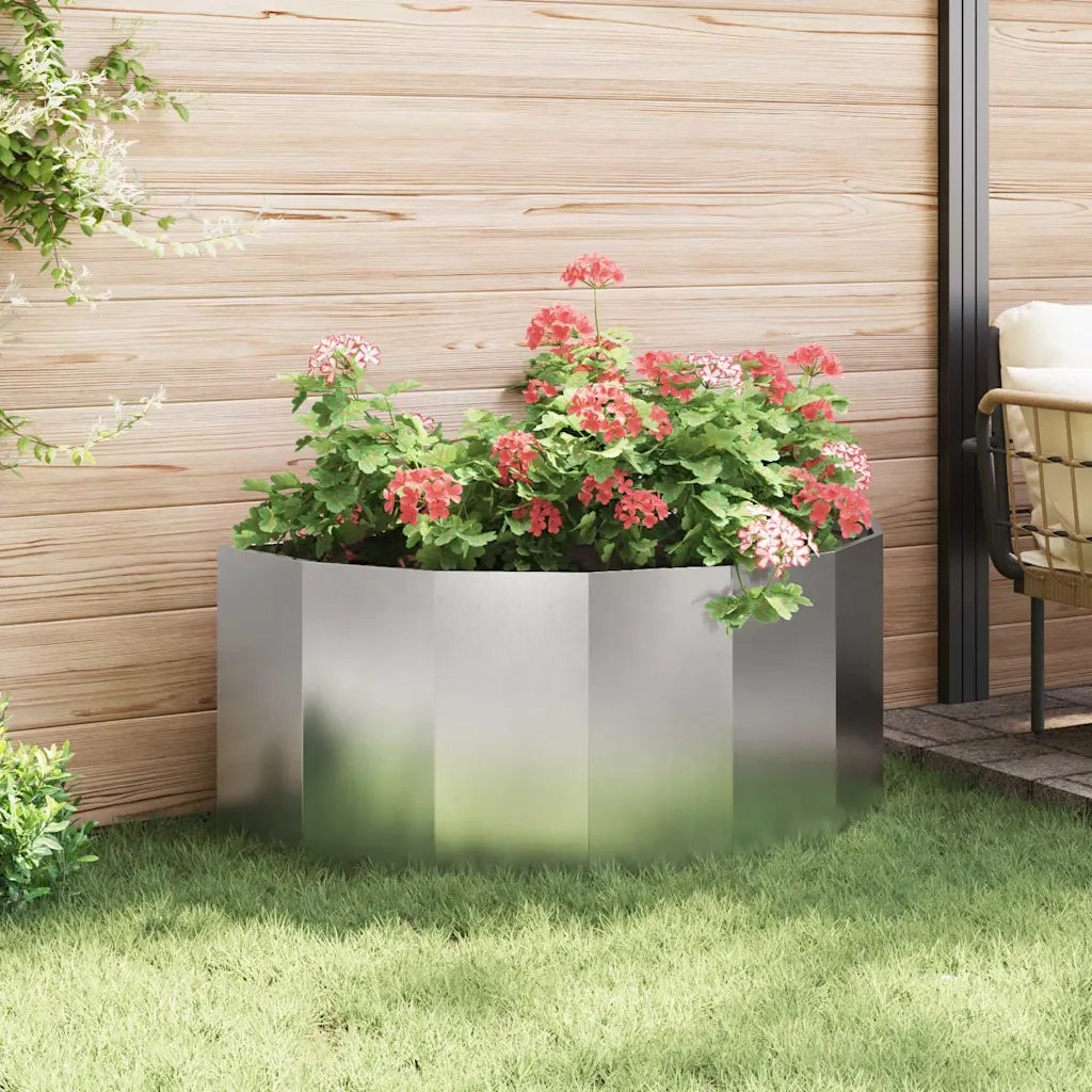 Fioriera | Cassetta per fiori | Vaso Argento 120 x 60 x 50 cm Acciaio inossidabile