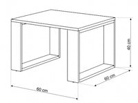 MOBILE TAVOLINO DA CAFFE' PIANO PC CASA UFFICIO QUERCIA 60x60x40cm LUCA