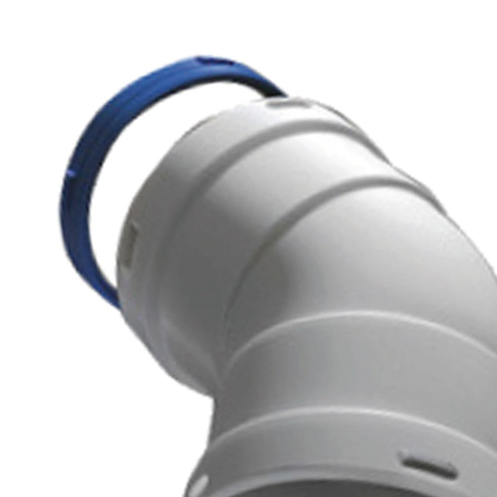 Curva 45 gradi femmina-femmina in alluminio estruso d80 mm e sp 1 mm