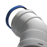 Curva 45 gradi femmina-femmina in alluminio estruso d80 mm e sp 1 mm