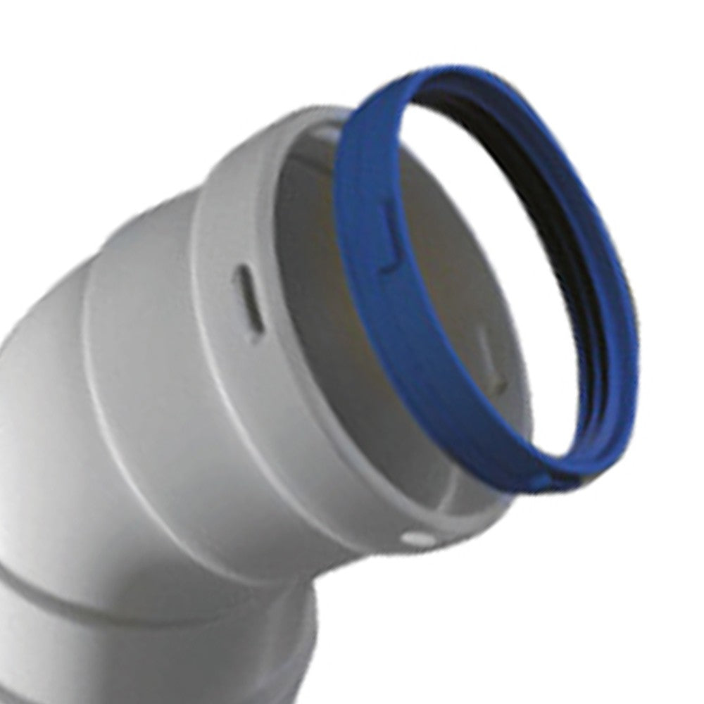 Curva 45 gradi femmina-femmina in alluminio estruso d80 mm e sp 1 mm