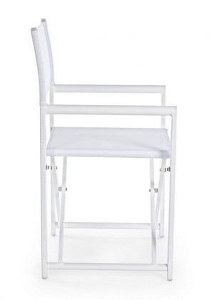 Set 2 Sedie Regista da Giardino 48x56x86h cm Taylor Bianco